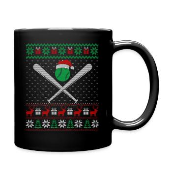 Baseball Christmas - Full Colour Mug - black - Right
