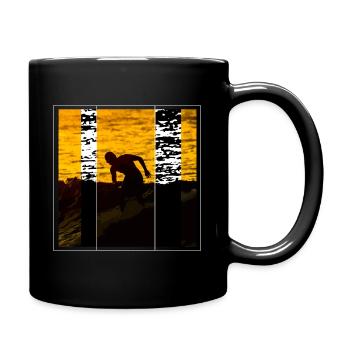 Surf Life Vintage Surfing Retro Surfbrett Surfer - Tasse einfarbig - Schwarz - Rechts
