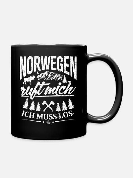 Norwegen ruft mich - ich muss los - Tasse einfarbig - Schwarz