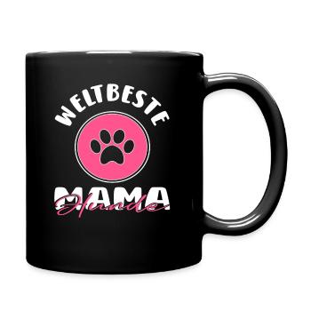 Weltbeste Hundemama - Tasse einfarbig - Schwarz - Rechts