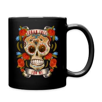 Sugar-Skull, drôle de crâne de sucre Sans sucre - Mug uni - noir - Droite