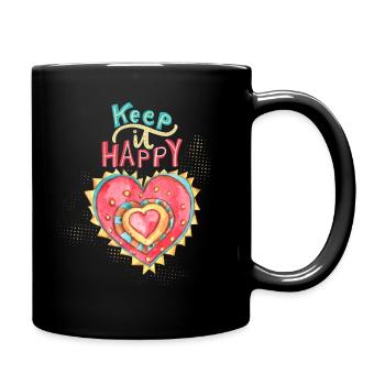 Cœur peint à la main avec la Saint-Valentin disant - Mug uni - noir - Droite