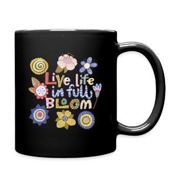 Kawaii-Blumen, Kawaii-Spruch, Typografie-Spruch - Tasse einfarbig - Schwarz - Rechts