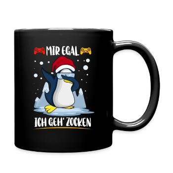 Egal Ich Geh Zocken Gaming Anti Weihnachts Shirt - Tasse einfarbig - Schwarz - Rechts