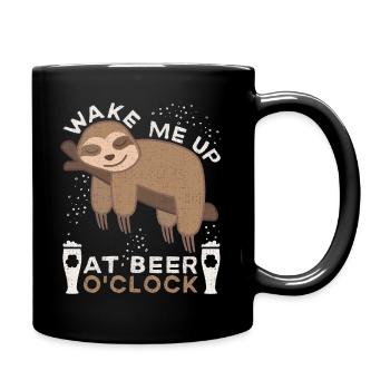 Faultier, lustiger Bier Spruch, Biertrinker Sloth - Tasse einfarbig - Schwarz - Rechts