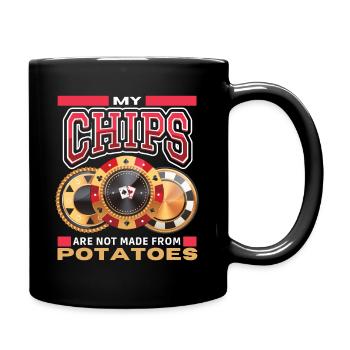 Poker-Spiel, Poker-Game, Poker-Spieler, Gambling - Tasse einfarbig - Schwarz - Rechts