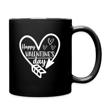 Happy Valentine's Day - Tasse einfarbig - Schwarz - Rechts