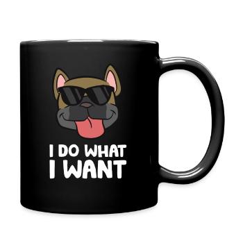 Cool Français Bulldog Je fais ce que je fais - Mug uni - noir - Droite