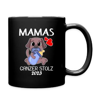 Baby 2023 - Geburt Schwanger 2023 - Baby Junge - Tasse einfarbig - Schwarz - Rechts