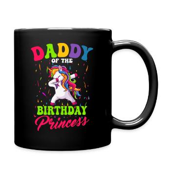 Papa Der Geburtstagsprinzessin Dabbing Einhorn - Tasse einfarbig - Schwarz - Rechts