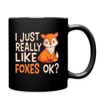 J’aime vraiment les renards OK les amoureux des renards - Mug uni - noir - Droite