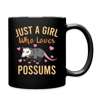 Mädchen Das Opossums Liebt Possum Zoo Beuteltiere - Tasse einfarbig - Schwarz - Rechts