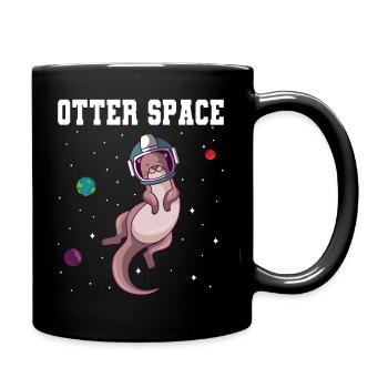 Otter Weltraum Sonnensystem Planeten Astronaut - Tasse einfarbig - Schwarz - Rechts