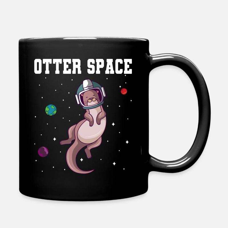 Otter Weltraum Sonnensystem Planeten Astronaut - Tasse einfarbig - Schwarz