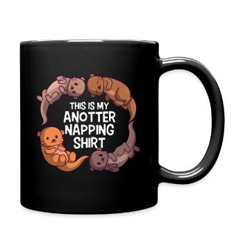 This Is My Anotter Napping Shirt Sea Otter Otter - Full Colour Mug - black - Right