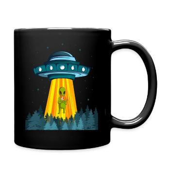 Space Alien vaisseau spatial Cat Ufo extraterrestre - Mug uni - noir - Droite