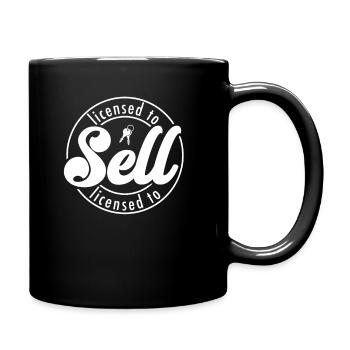 Autorisé à vendre, agent immobilier Lustig - Mug uni - noir - Droite