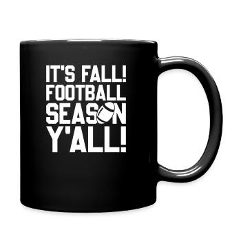 It's Fall Football Season Y'all, Herbst Football - Tasse einfarbig - Schwarz - Rechts