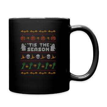 Tis The Season, Ugly Christmas Sweater Halloween - Full Colour Mug - black - Right
