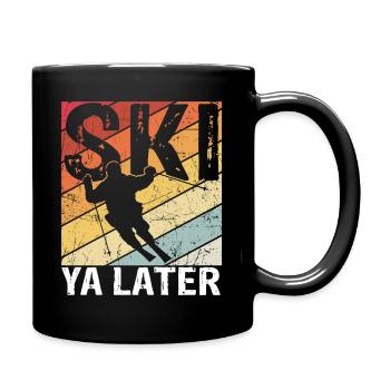Vintage Ski Ya Later Retro Skifahrer Skifahrer Ges - Tasse einfarbig - Schwarz - Rechts