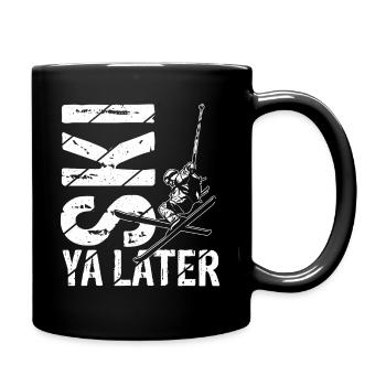 Vintage Ski Ya Later Retro Skifahrer Skifahrer Ges - Tasse einfarbig - Schwarz - Rechts