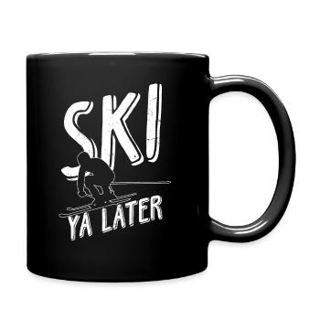 Vintage Ski Ya Later Retro Skifahrer Skifahrer Ski - Tasse einfarbig - Schwarz - Rechts