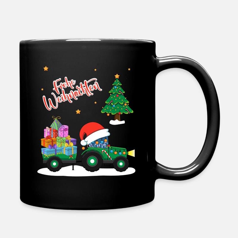 Weihnachten Traktor mit Geschenken Jungen - Tasse einfarbig - Schwarz