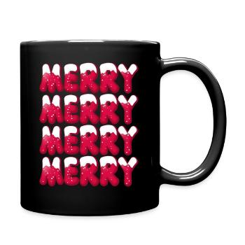 Christmas Merry-Christmas Typography Merry - Full Colour Mug - black - Right