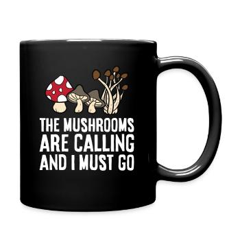 Saison des champignons Les champignons appellent et je dois y aller - Mug uni - noir - Droite