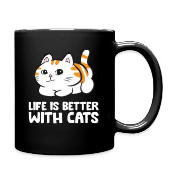 Drôles de chats amants chatons mignons qui - Mug uni - noir - Droite