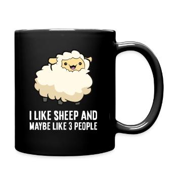 Éleveurs de moutons J’aime les moutons et peut-être 3 - Mug uni - noir - Droite
