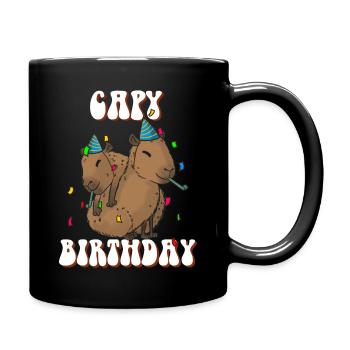 Capy birthday Capybara - Full Colour Mug - black - Right