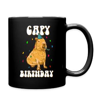 Capybara Anniversaire Capy Anniversaire drôle de dicton - Mug uni - noir - Droite