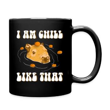 Capybara Orange Meme Design Je suis Chill comme ça - Mug uni - noir - Droite