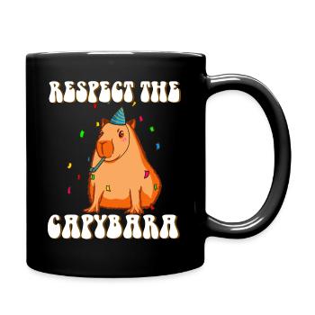 Capybara Geburtstag lustiger Spruch - Tasse einfarbig - Schwarz - Rechts