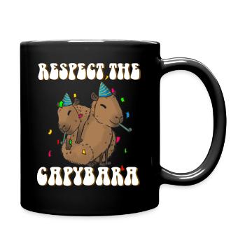Capybara Geburtstag lustiger Spruch - Tasse einfarbig - Schwarz - Rechts