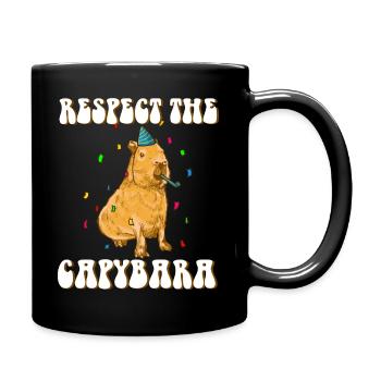 Capybara Geburtstag lustiger Spruch - Tasse einfarbig - Schwarz - Rechts