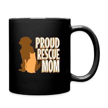 Proud rescue mom - Tasse einfarbig - Schwarz - Rechts