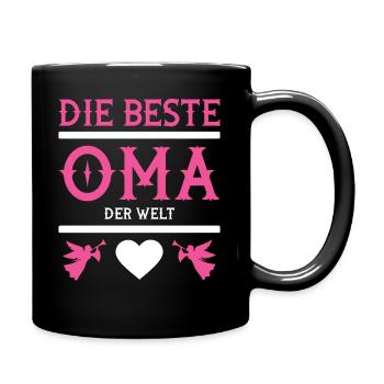 Die beste Oma der Welt - Tasse einfarbig - Schwarz - Rechts