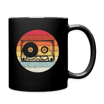 Retro Kassette Musikkassette - Vintage Tape Gesche - Tasse einfarbig - Schwarz - Rechts