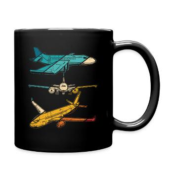Retro Flugzeugführer Fliegen Vintage Flugzeug Pilo - Tasse einfarbig - Schwarz - Rechts