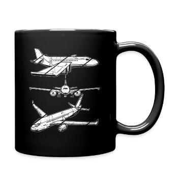 Retro Flugzeugführer Plane Vintage Flugzeug Pilot - Tasse einfarbig - Schwarz - Rechts