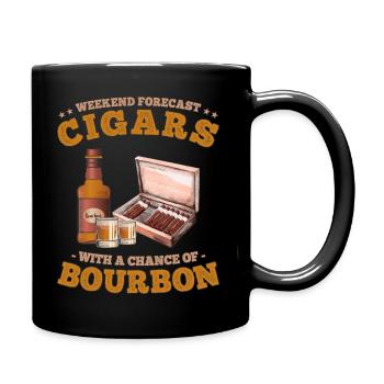Weekend Forecast Cigars with a Chance of Whiskey - Full Colour Mug - black - Right
