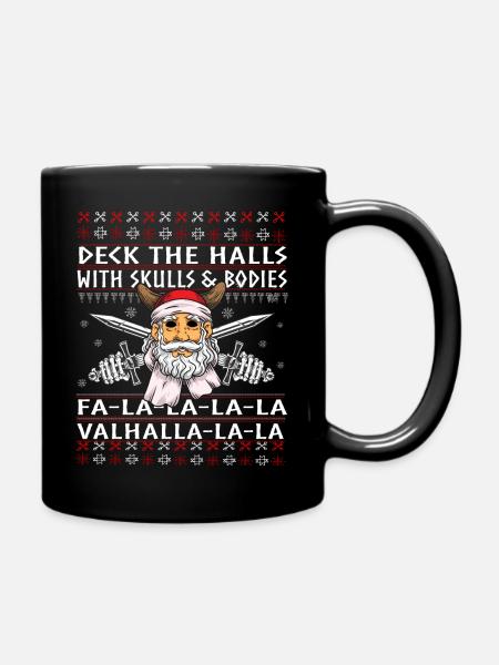 Fun Wikinger hässlicher Weihnachtspullover - Tasse einfarbig - Schwarz
