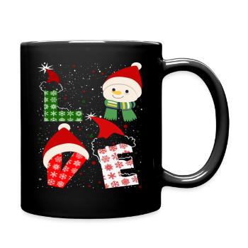 Funny love christmas - Tasse einfarbig - Schwarz - Rechts