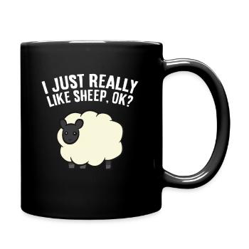 Ich mag Schafe einfach sehr, okay? Schaf Farm - Tasse einfarbig - Schwarz - Rechts