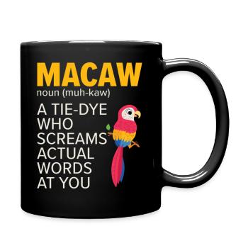 Macaw Parrot Bird Zoo Animal Birdwatcher Pet - Full Colour Mug - black - Right