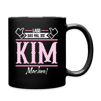 Kim Geschenkidee Geschenk Geburtstag - Tasse einfarbig - Schwarz - Rechts
