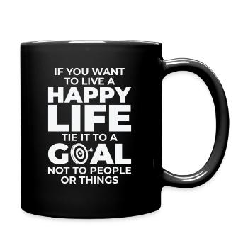 Goal Life Quotes Happy Positive Message - Mug uni - noir - Droite