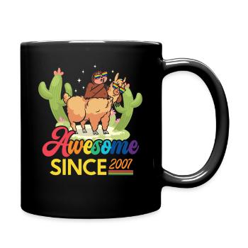 Awesome Since 2007 Geburtsjahr Schaf Jahrestag - Tasse einfarbig - Schwarz - Rechts